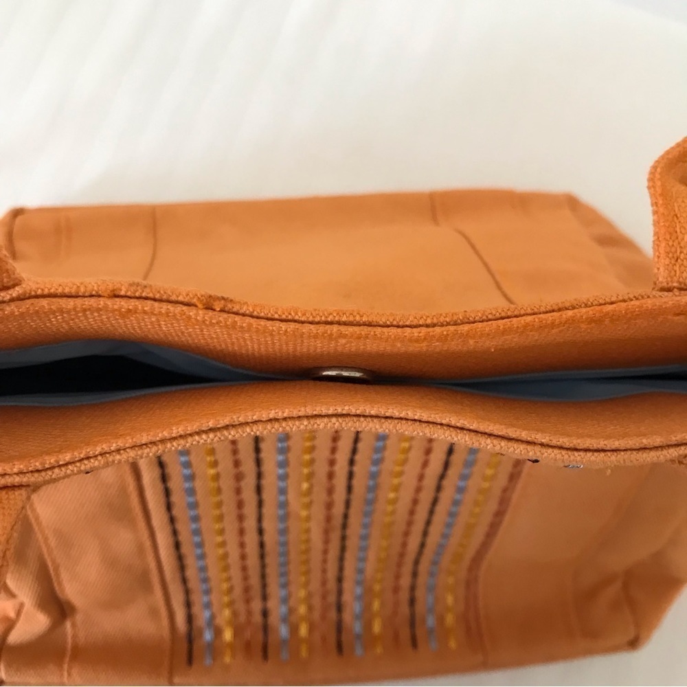 L’OCCITANE Orange Embroidered Canvas Mini Tote Bag Retired - Picture 5 of 17